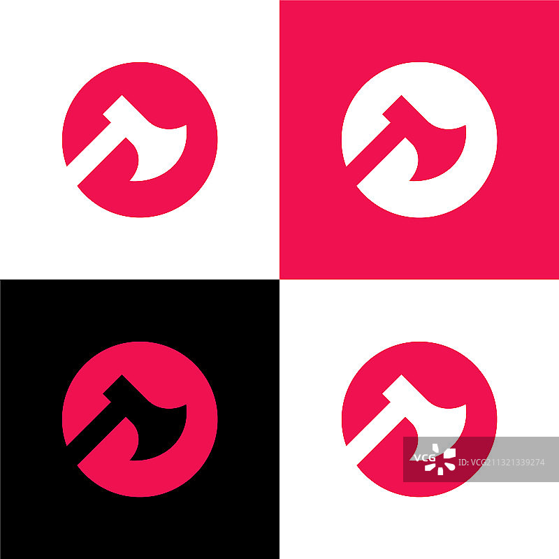 斧头Logo图标设计：木材行业或伐木工人图片素材