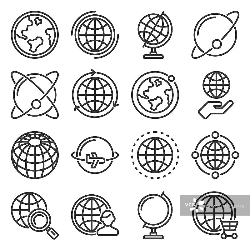 白色背景上的地球图标图片素材