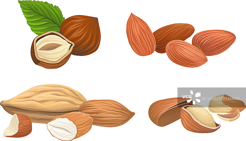 高脂肪的食用干坚果图片素材