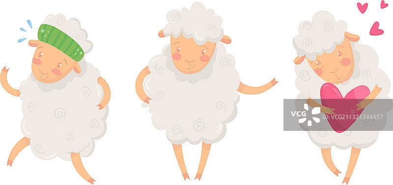 奔跑的趣味绵羊图片素材