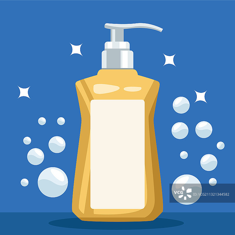 带泡沫的抗菌洗手液瓶图片素材