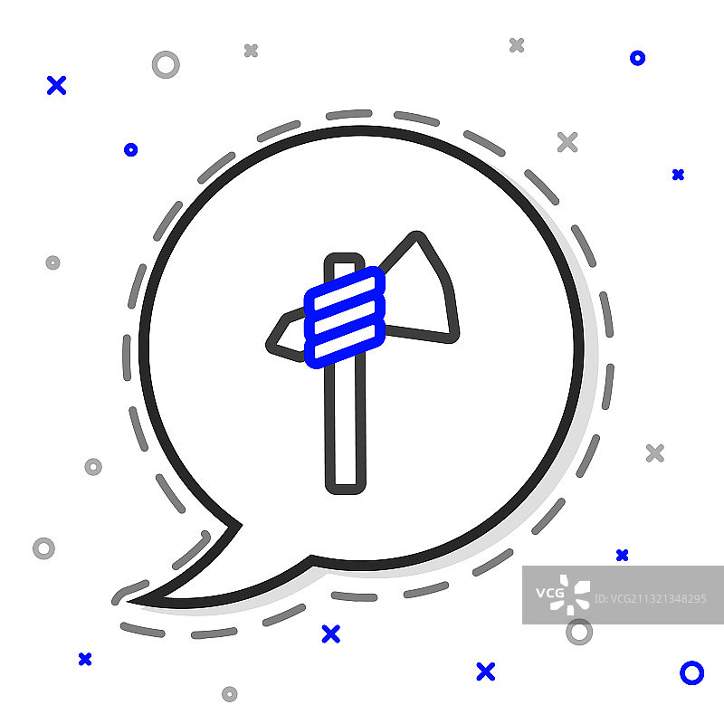 线条美洲原住民战斧图标图片素材