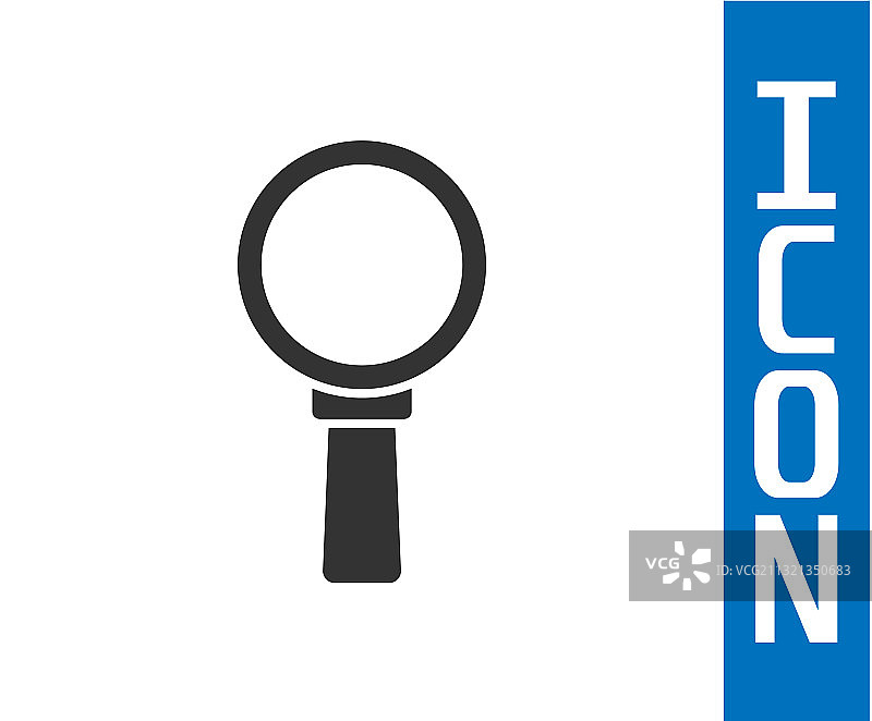 白色背景上的灰色放大镜图标图片素材
