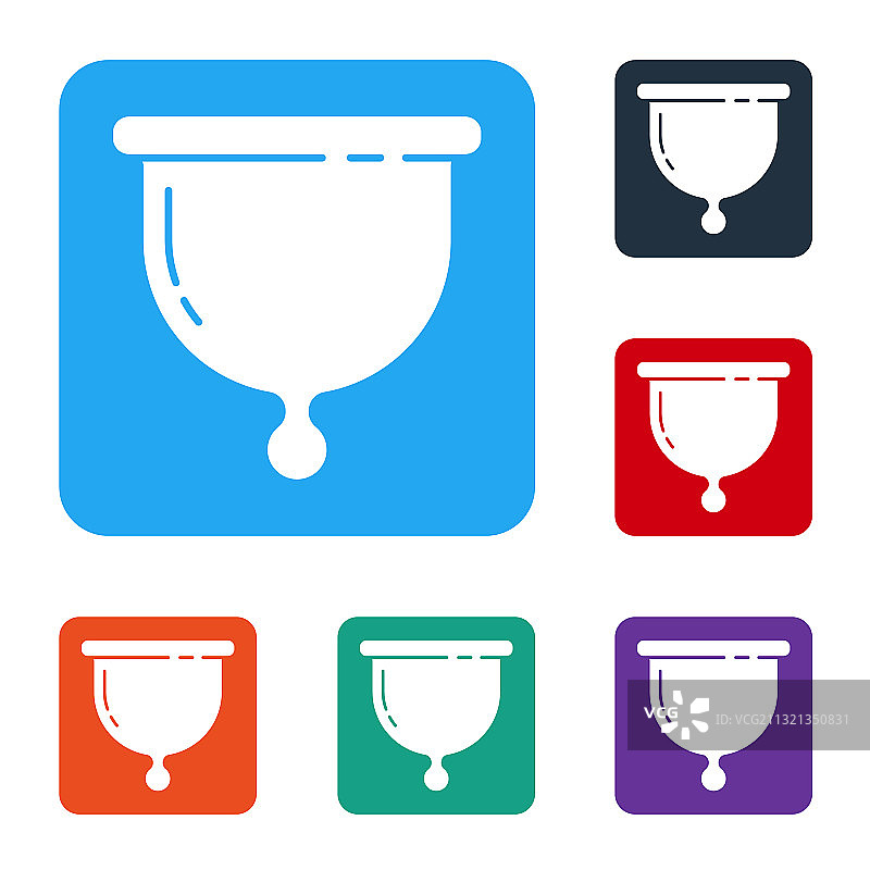 白色背景上的白色月经杯图标图片素材