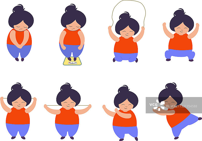 8张胖女孩健身素材图片素材