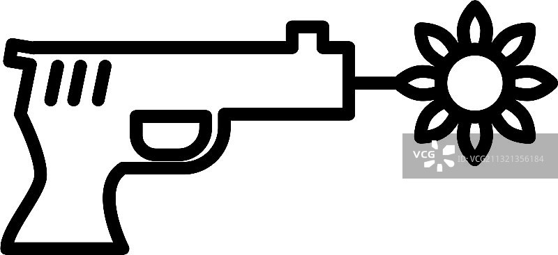 花卉线条风格武器标志图片素材