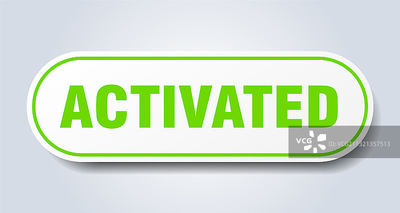 已激活标志圆形隔离按钮白色图片素材