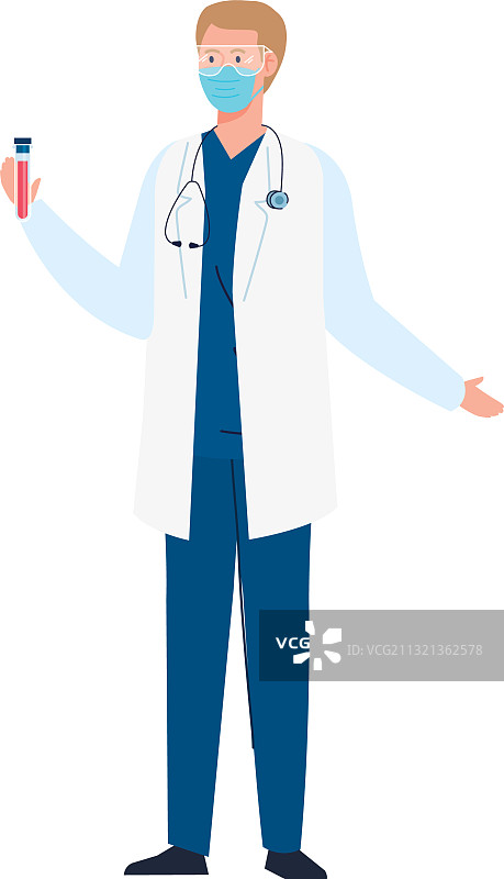 戴口罩和导管的男医生图片素材