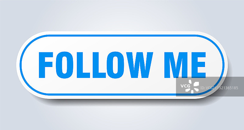 关注我圆形隔离按钮白色图片素材