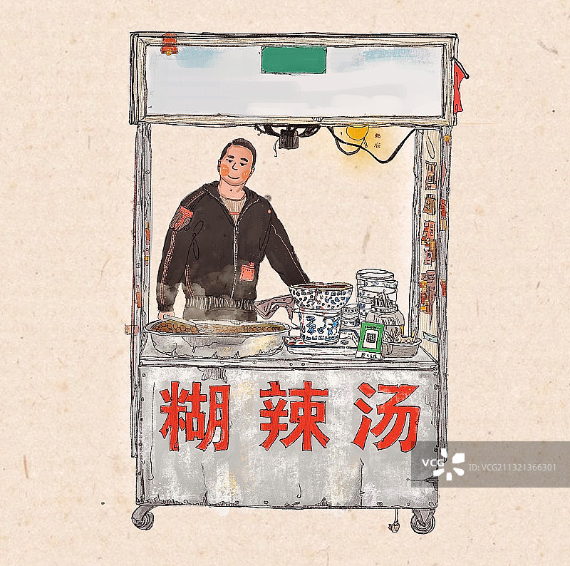 街边小店-西安小吃-色彩图片素材