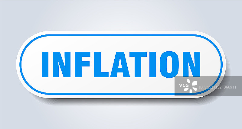 通货膨胀标志圆形隔离按钮白色图片素材