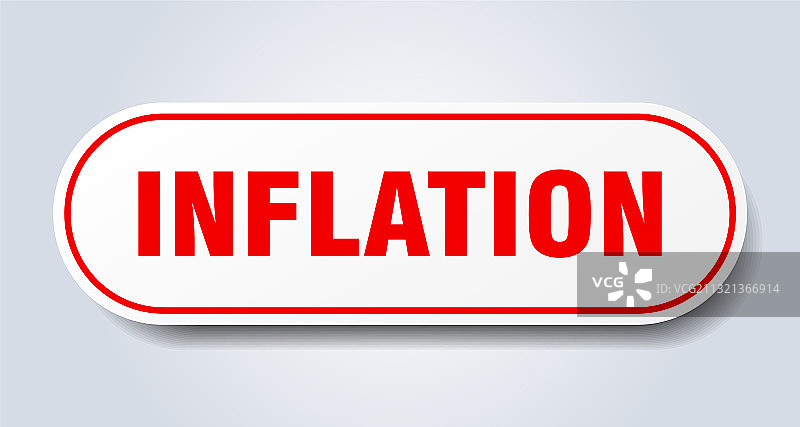 通货膨胀标志圆形隔离按钮白色图片素材
