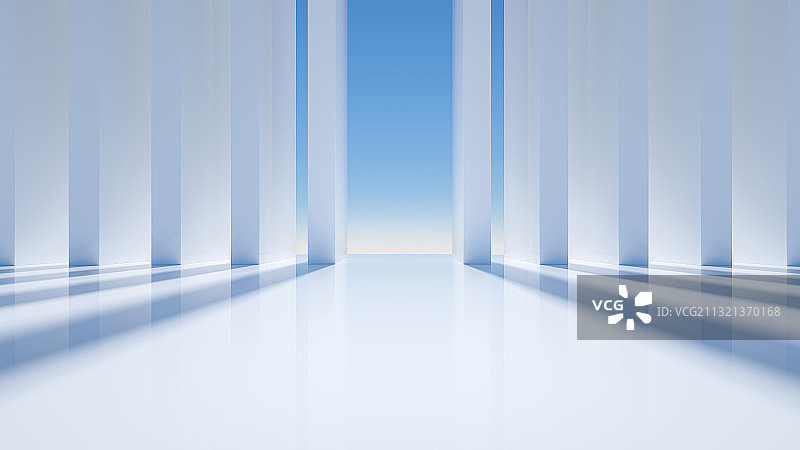 简单留白三维建筑空间背景图片素材