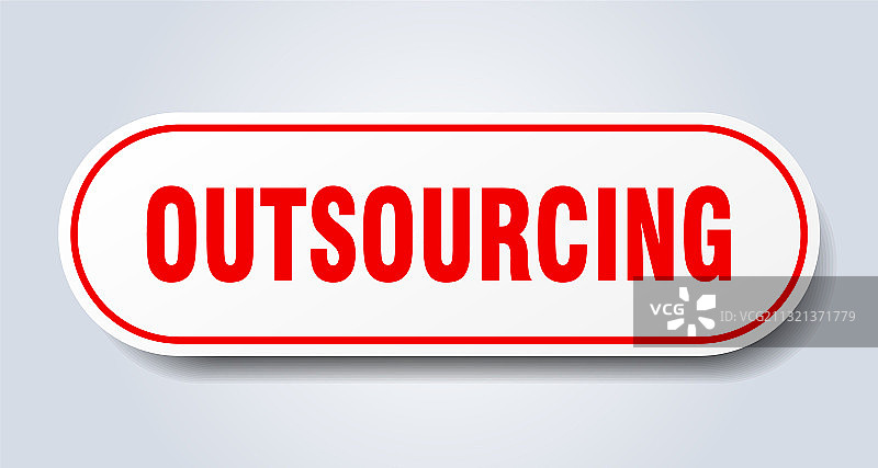 白色圆角隔离按钮上的外包标志图片素材