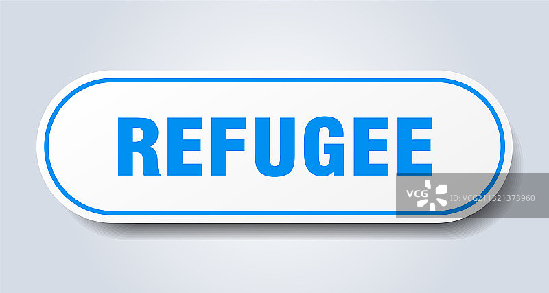 难民标志圆形隔离按钮白色贴纸图片素材