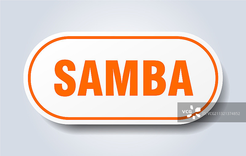 桑巴标志圆形隔离按钮白色贴纸图片素材