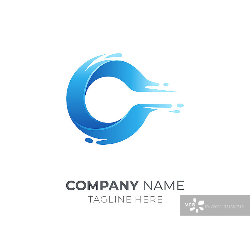 水花字母C标志图片素材