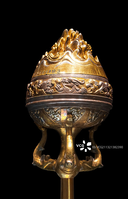 国家一级文物，珍贵文物，鎏金银铜竹节薰炉，西汉，陕西历史博物图片素材