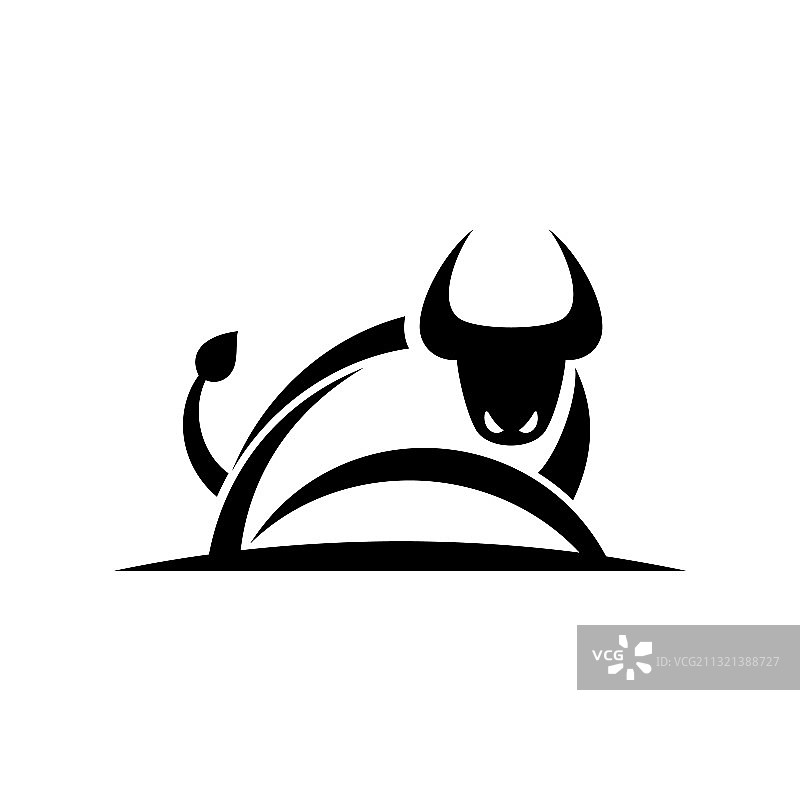 黑色公牛标志图片素材