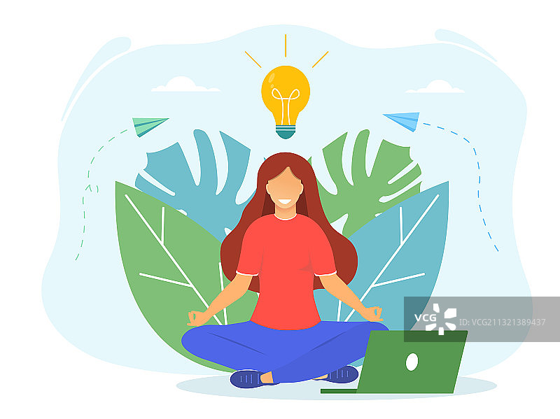 冥想工作流程概念图片素材