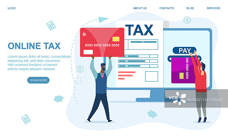 在线税务支付概念图片素材