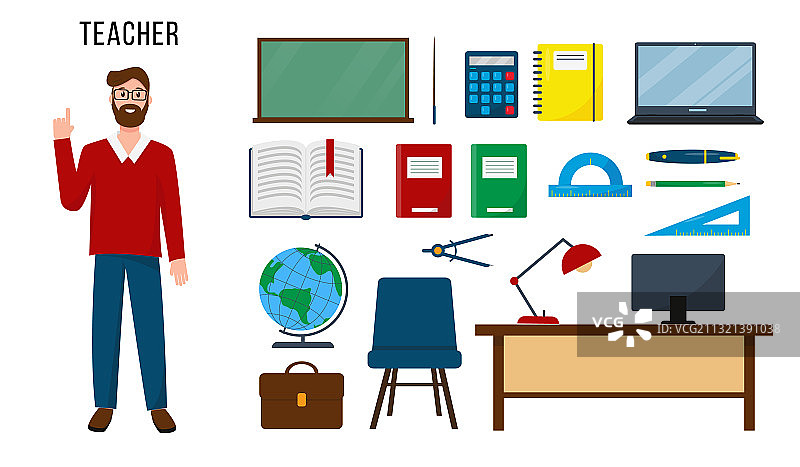 老师和他的工作设备图片素材