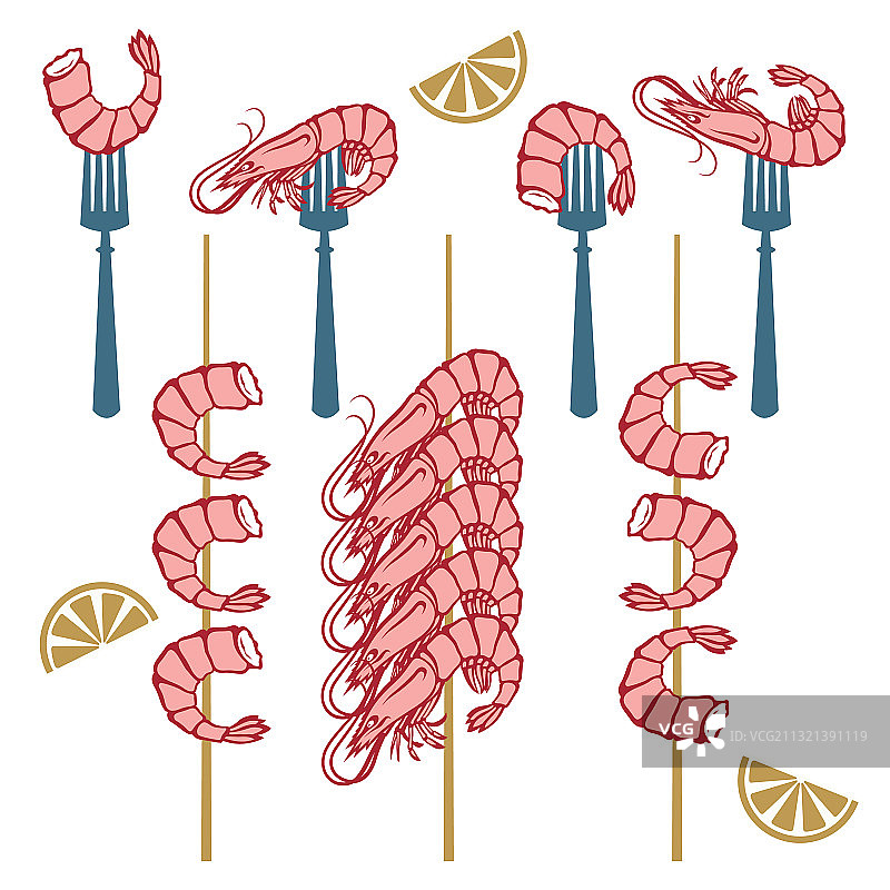 烤虾套餐图片素材