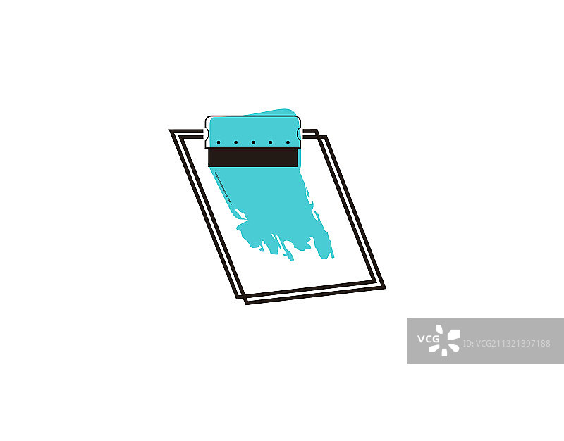 白色背景上的丝网印刷扁平图标图片素材