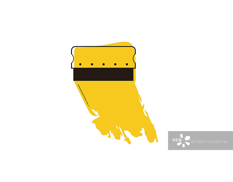 白色背景上的丝网印刷刮板扁平图标图片素材