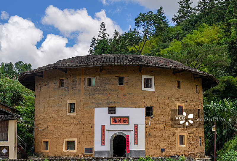 世界文化遗产福建土楼之永定洪坑土楼群图片素材