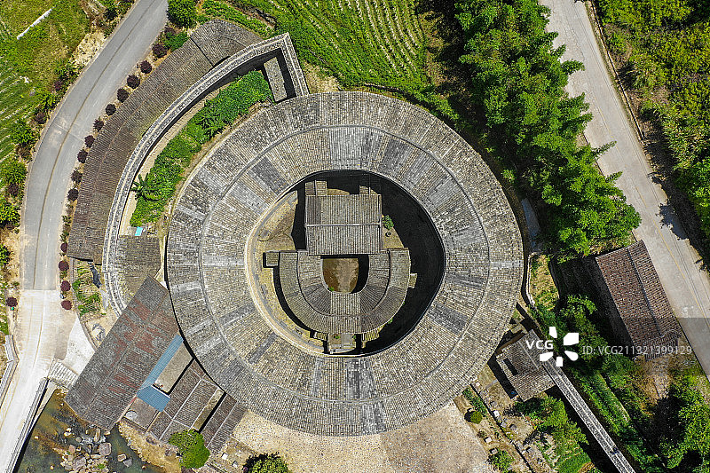 世界文化遗产福建土楼之永定洪坑土楼群图片素材