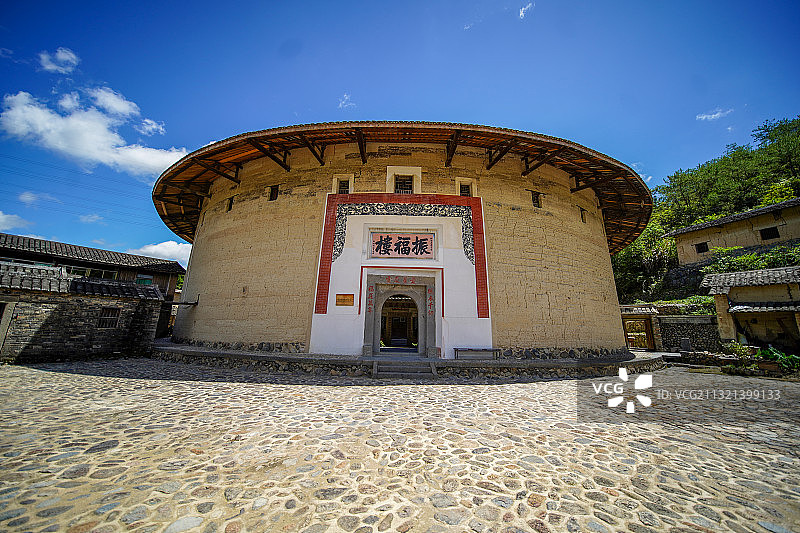 世界文化遗产福建土楼之永定洪坑土楼群图片素材