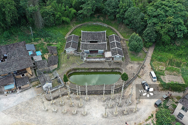 世界文化遗产福建土楼之永定洪坑土楼群图片素材