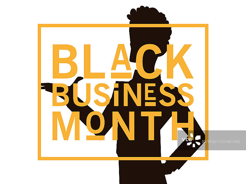 具有非洲男子轮廓的黑色商务月图片素材