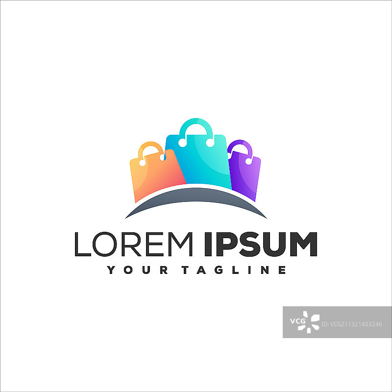 购物袋彩色标志设计图片素材