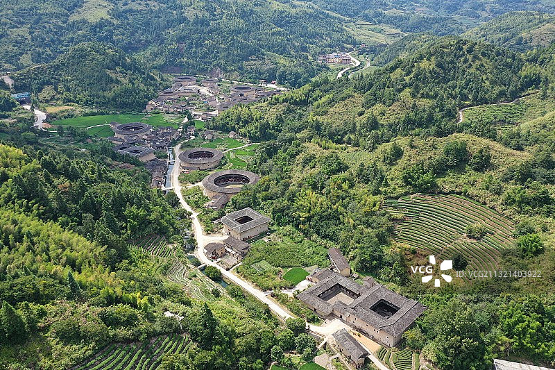 世界文化遗产福建土楼之河坑土楼群图片素材