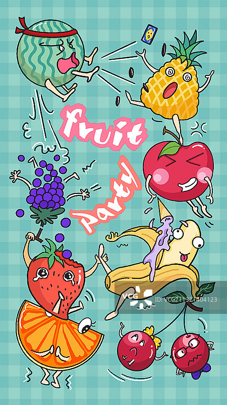 水果派对（原创插画）图片素材