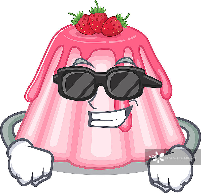 酷炫草莓果冻卡通形象设计图片素材