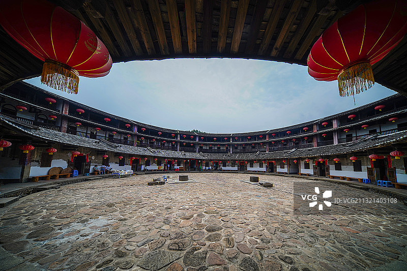 世界文化遗产福建土楼之华安大地土楼群图片素材