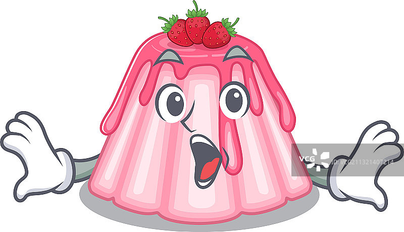 草莓果冻吉祥物设计概念图片素材