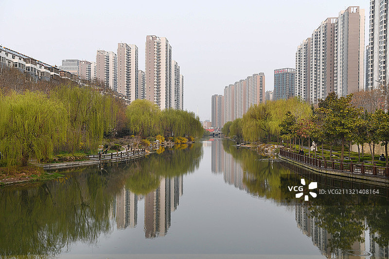 山东枣庄滕州市小清河风光图片素材