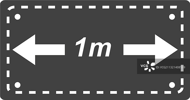 保持距离预防提示牌剪影图标图片素材