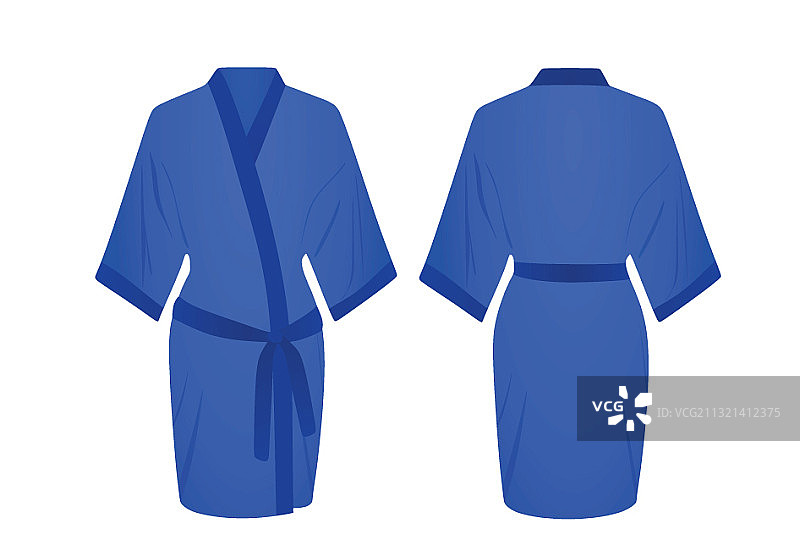 蓝色女士浴袍图片素材