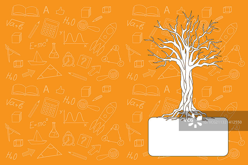 带树的学校笔记本图片素材