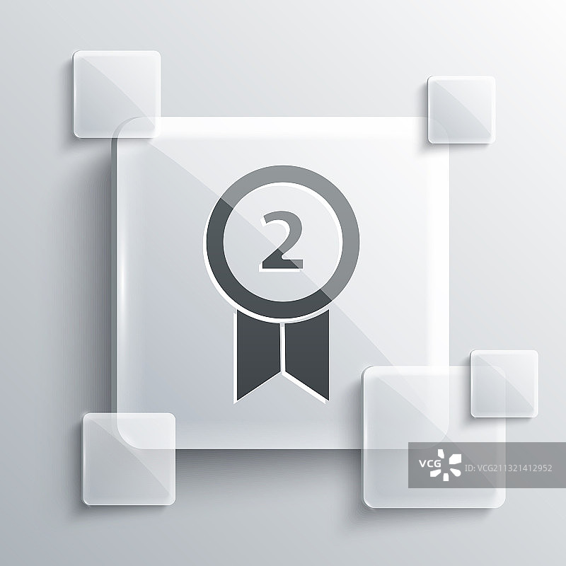 灰色背景上的灰色奖章图标图片素材