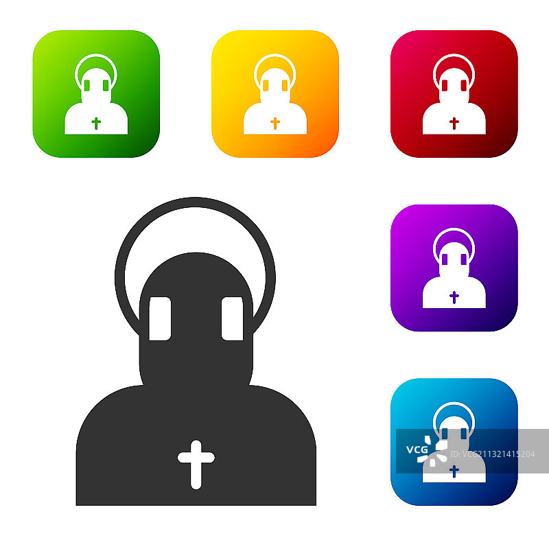 黑色僧侣图标图片素材