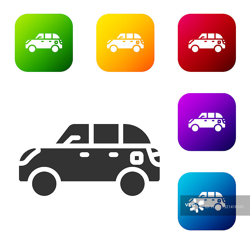 白色背景上的黑色掀背车图标图片素材