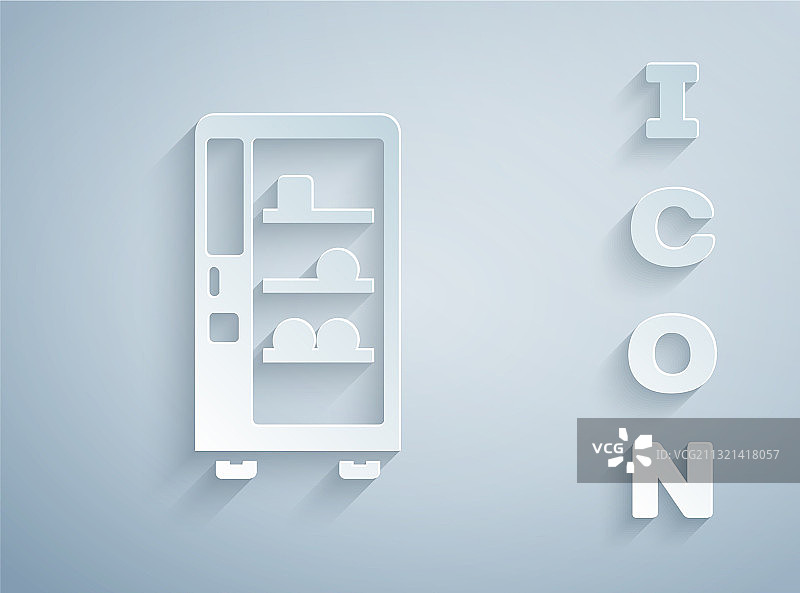 剪纸风格自动售货机食品饮料图片素材