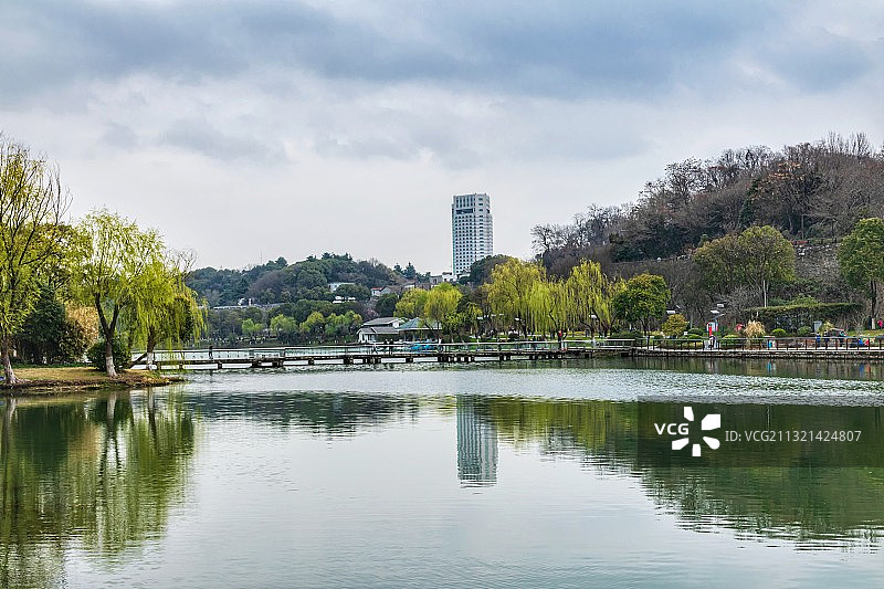 春天里的南京小桃园公园图片素材