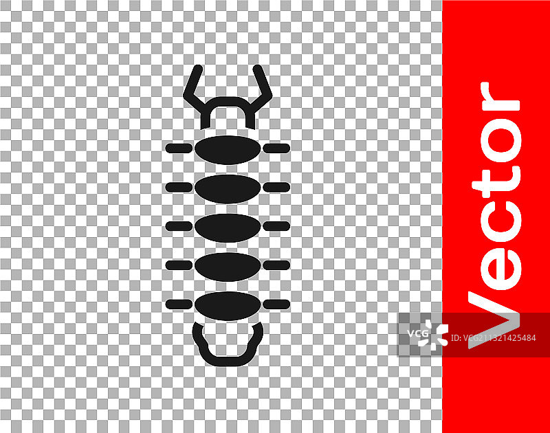 黑色蜈蚣昆虫图标图片素材